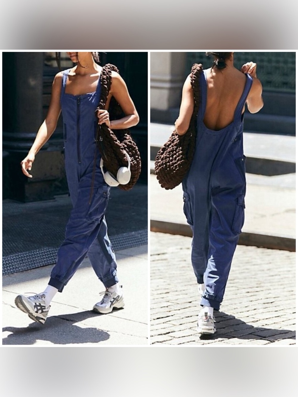 NWT Free People FP Movement Fast Track Onesie - black grape blue - size Large